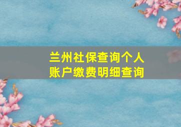 兰州社保查询个人账户缴费明细查询