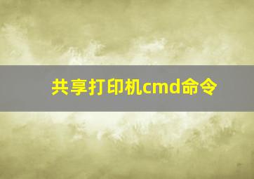 共享打印机cmd命令