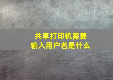 共享打印机需要输入用户名是什么