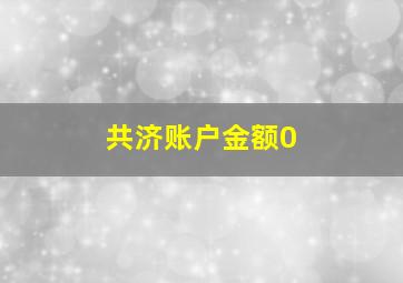 共济账户金额0