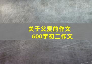 关于父爱的作文600字初二作文