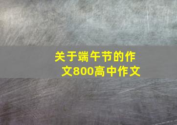 关于端午节的作文800高中作文