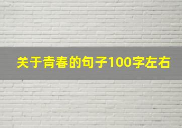 关于青春的句子100字左右