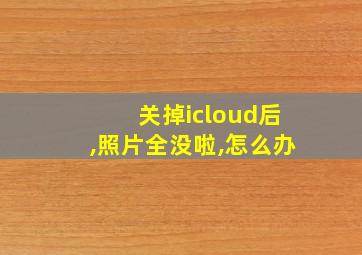 关掉icloud后,照片全没啦,怎么办