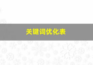 关键词优化表