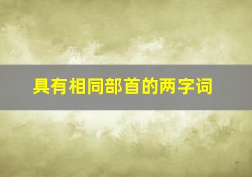 具有相同部首的两字词