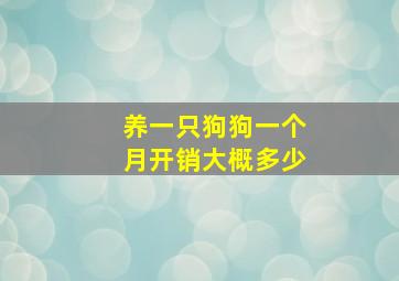 养一只狗狗一个月开销大概多少