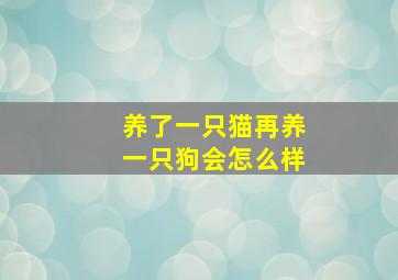 养了一只猫再养一只狗会怎么样