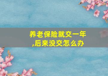 养老保险就交一年,后来没交怎么办