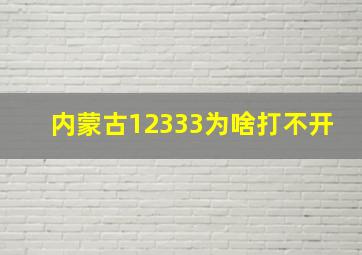 内蒙古12333为啥打不开