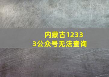 内蒙古12333公众号无法查询