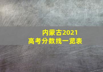 内蒙古2021高考分数线一览表