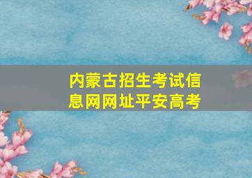 内蒙古招生考试信息网网址平安高考