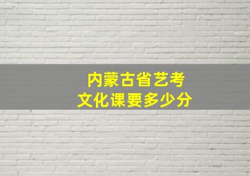 内蒙古省艺考文化课要多少分