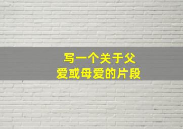 写一个关于父爱或母爱的片段