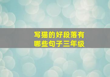 写猫的好段落有哪些句子三年级