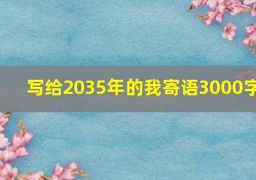 写给2035年的我寄语3000字