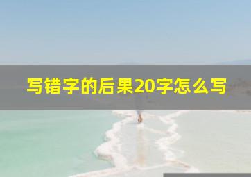 写错字的后果20字怎么写