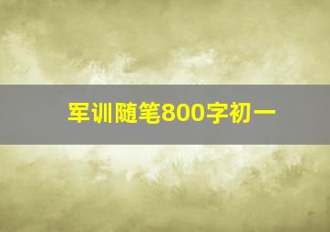 军训随笔800字初一