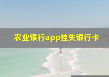 农业银行app挂失银行卡