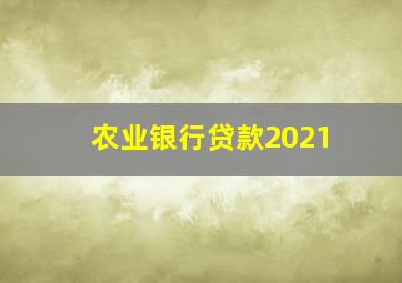 农业银行贷款2021