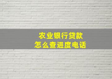 农业银行贷款怎么查进度电话