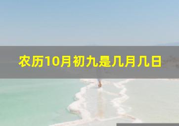 农历10月初九是几月几日