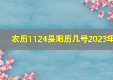 农历1124是阳历几号2023年