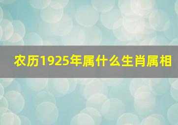 农历1925年属什么生肖属相