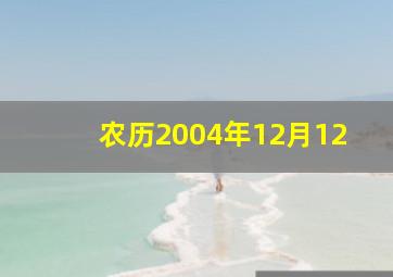 农历2004年12月12