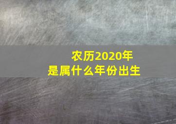 农历2020年是属什么年份出生