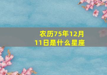 农历75年12月11日是什么星座