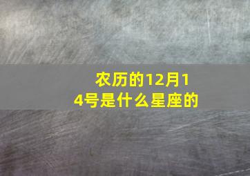 农历的12月14号是什么星座的