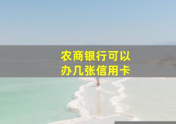 农商银行可以办几张信用卡