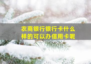 农商银行银行卡什么样的可以办信用卡呢