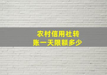 农村信用社转账一天限额多少