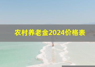 农村养老金2024价格表