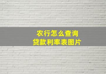 农行怎么查询贷款利率表图片