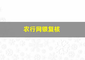 农行网银复核