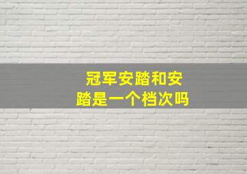 冠军安踏和安踏是一个档次吗