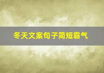 冬天文案句子简短霸气