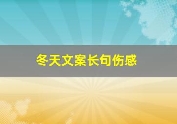 冬天文案长句伤感