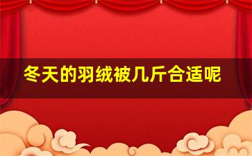 冬天的羽绒被几斤合适呢