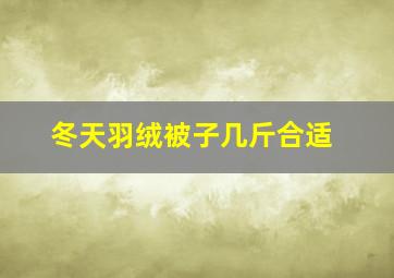 冬天羽绒被子几斤合适