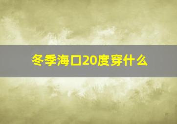 冬季海口20度穿什么