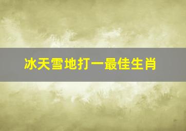 冰天雪地打一最佳生肖