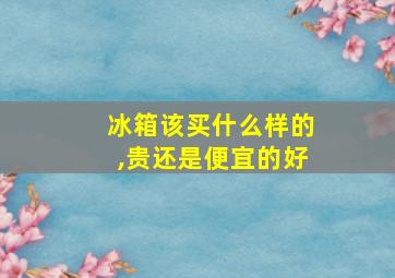 冰箱该买什么样的,贵还是便宜的好