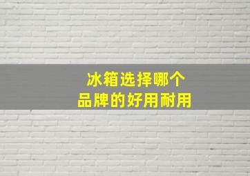 冰箱选择哪个品牌的好用耐用