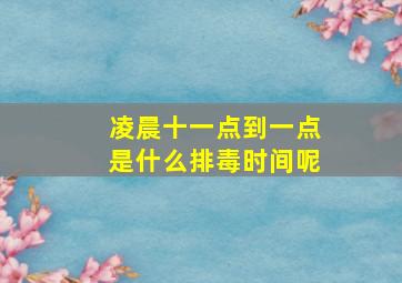 凌晨十一点到一点是什么排毒时间呢