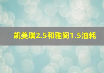 凯美瑞2.5和雅阁1.5油耗